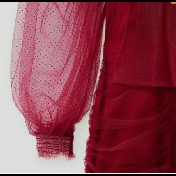 ZARA gorgeous hot pink mesh tulle HOLIDAY DRESS. - Picture 6 of 8